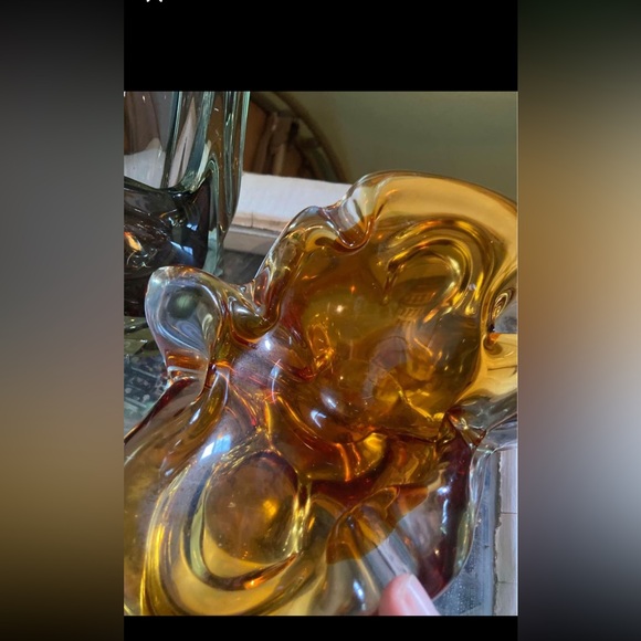 Vintage MCM blown glass ashtray - Picture 3 of 8